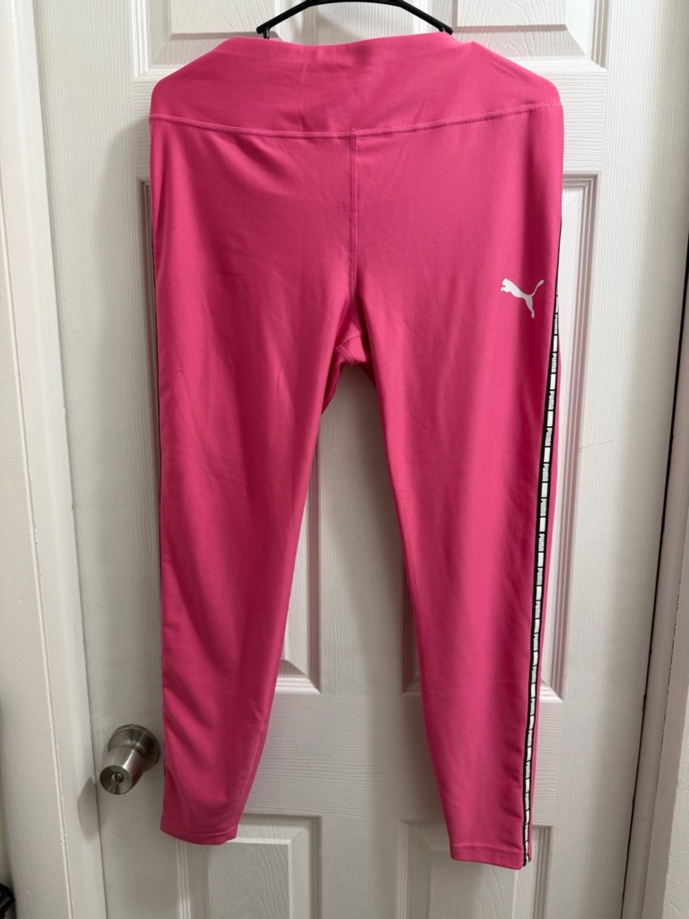Puma Girls' Hot Pink Leggings with Side Logo Tape